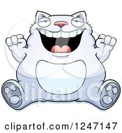Poster, Art Print Of Fat Cat Sitting And Cheering