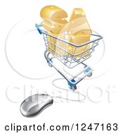 Poster, Art Print Of 3d Computer Mouse Wired To Sale In A Shopping Cart