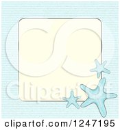 Clipart Of A Blue Background With Starfish Around A Frame With Text Space Royalty Free Vector Illustration by elaineitalia
