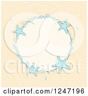 Poster, Art Print Of Round Bubble And Starfish Border With Beige