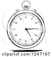 Black And White Sketched Stop Watch