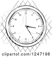 Black And White Sketched Stop Watch Over A Net
