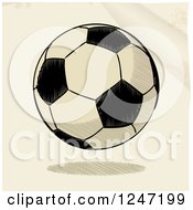 Poster, Art Print Of Sketched Floating Soccer Ball