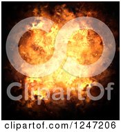 Poster, Art Print Of Fiery Bursting Explosion On Black