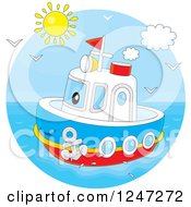 Poster, Art Print Of Happy Tug Boat At Sea