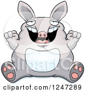 Poster, Art Print Of Fat Aardvark Sitting And Cheering