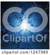 Clipart Of A 3d Blue Particle Burst With Bright Light Royalty Free Illustration by Mopic