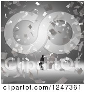 Poster, Art Print Of 3d Businessman And Flying Papers