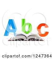 Poster, Art Print Of 3d Open Book And Abc Letters On White