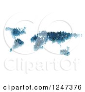 Poster, Art Print Of 3d Tiny People Forming A Blue World Map