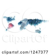 Clipart Of 3d Tiny People Forming A World Map With South America Highlighted Royalty Free Illustration