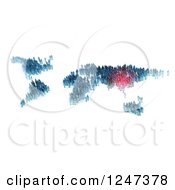 Clipart Of 3d Tiny People Forming A World Map With Asia Highlighted Royalty Free Illustration
