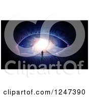 Clipart Of A 3d Man On The Rim Of A Galaxy Eye Royalty Free Illustration