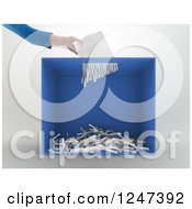 Poster, Art Print Of 3d Hand Inserting A Ballot Or Document In A Shredder