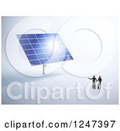 Poster, Art Print Of 3d Engineers Looking Up At A Giant Solar Panel