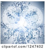 Clipart Of A 3d Particle Burst With Bright Light Royalty Free Illustration