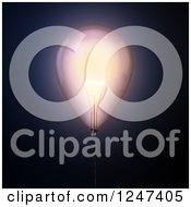 Clipart Of A 3d Illuminated Lightbulb Balloon Royalty Free Illustration