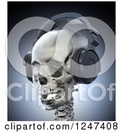 Clipart Of A 3d Human School With Headphones On Royalty Free Illustration by Mopic