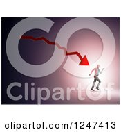 Clipart Of A 3d Red Arrow Shooting Towards A Running Businessman Royalty Free Illustration