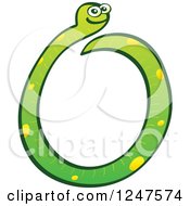 Clipart Of A Green Number 0 Snake Royalty Free Vector Illustration by Zooco