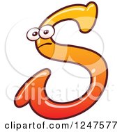 Poster, Art Print Of Gradient Orange Capital S Alphabet Letter Character