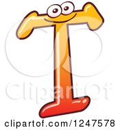 Poster, Art Print Of Gradient Orange Capital T Alphabet Letter Character