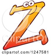 Clipart Of A Gradient Orange Capital Z Alphabet Letter Character Royalty Free Vector Illustration