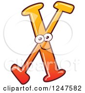 Clipart Of A Gradient Orange Capital X Alphabet Letter Character Royalty Free Vector Illustration