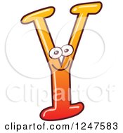 Poster, Art Print Of Gradient Orange Capital Y Alphabet Letter Character