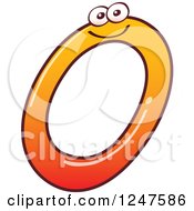 Poster, Art Print Of Gradient Orange Capital O Alphabet Letter Character