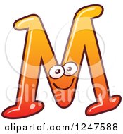 Poster, Art Print Of Gradient Orange Capital M Alphabet Letter Character