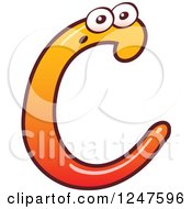 Clipart Of A Gradient Orange Capital C Alphabet Letter Character Royalty Free Vector Illustration
