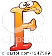 Poster, Art Print Of Gradient Orange Capital F Alphabet Letter Character