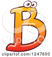 Poster, Art Print Of Gradient Orange Capital B Alphabet Letter Character