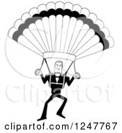 Poster, Art Print Of Black And White Male Parachuting