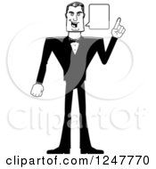 Clipart Of A Black And White Male Spy Talking Royalty Free Vector Illustration by Cory Thoman