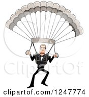 Blond Caucasian Male Parachuting
