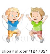 Poster, Art Print Of Happy Boys Jumping