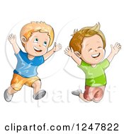 Poster, Art Print Of Happy Boys Jumping