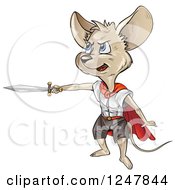 Poster, Art Print Of Super Mouse Holding Out A Sword