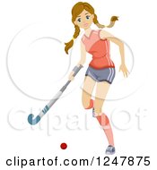 Poster, Art Print Of Teen Girl Playing Field Hocky