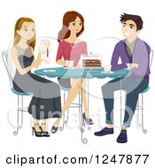 Poster, Art Print Of Young Adults Having Cake And Coffee