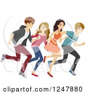 Poster, Art Print Of Excited Teenagers Running
