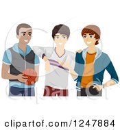 Poster, Art Print Of Teenage Guys Hanging Out With A Basketball