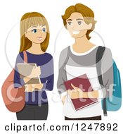 Poster, Art Print Of Young High School Couple Smiling