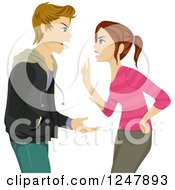 Poster, Art Print Of Teenage Couple Or Brother And Sister Fighting