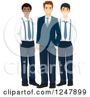 Clipart Of A Groom And His Groomsmen Royalty Free Vector Illustration by BNP Design Studio
