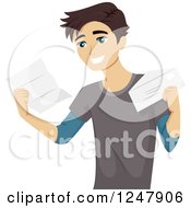 Poster, Art Print Of Happy College Student Receiving An Acceptance Letter