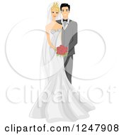 Poster, Art Print Of Happy Bride And Groom Posing For A Picture