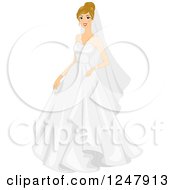 Poster, Art Print Of Blond Bride Smiling In Her Dress